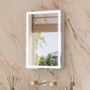 TETOTE 16 x 24 Lighted Bathroom Medicine Cabinet with Adjustable Shelves, Silver Aluminum Cabinet, Anti-Fog Stepless Dimmable 3 Colors White/Warm/Natural, Easy to Install(Wall Mount/Recessed)