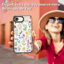 Compatible for iPhone 16E Case Cute - Durable Shockproof 6.6 ft Drop Impact Phone Case - Black Funny Nature Flower Design for iPhone 16 SE 4 6.1"