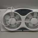 Comfort Zone Window Fan for Bedroom, 9 inch 3 Speed Dual Fans with Auto-Locking Expanders, 3 Modes (Cool, Circulate, Exhaust), Remote Control, Fabric Cover plus Bug Screen, White