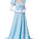 MyheroCos Daphne Regency Women's Blue Lace Dress (3X-Large)