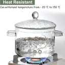 Glass Saucepan with Cover, Transparency Stovetop Pot,Dual Handles Pan with Lid for Pasta Noodle, Soup, Milk, Baby Food making or heating 1.35L/1.9L (1.35L)