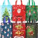 YANGTE 24 Pack 10" Christmas Gift Bags Medium Size, Reusable Non-Woven Christmas Tote Bags with Handles, Perfect for Xmas Gift Wrap/Party Favor Supplies, 10.2"  8.2"  3.9"