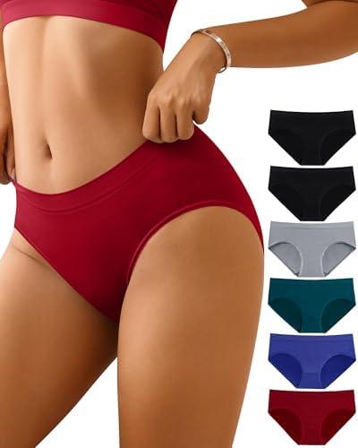CULAYII Womens Underwear Seamless Hipster Panties Wicking Underwear Soft Stretch Breathable Ladies Low Waisted Underwear, M/L