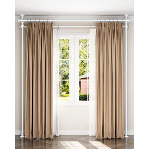 Tension Double Curtain Rods for Windows by EZFurni,31 to 83 Inch Wide, Adjustable No Drill Curtain Rods for Living Room,Bedroom,Decorative Window Treatment,Renter Friendly,39 to 130 Inch Height,White