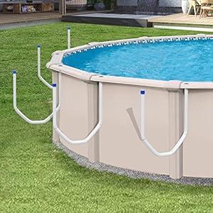 Treerit Poor Cover Holder, 5 PCS Solar Cover Holder for Above Ground Pool, Super Strong Pool Solar Cover Holder with Load Bearing Up to 60 Lbs, Easy to Use & Store, Designed for Steel-Wall Pool, White