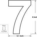 BetLight 8 Inch Modern House Numbers- Premium Aluminum Floating Home Address Number with Exquisite Drawing Process, Silver, Number 7