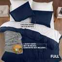 Utopia Bedding Duvet Cover Full Size - 3 Piece with Zipper Closure - 1 Comforter Cover 80X90 Inches & 2 Pillow Shams 20X26 Inches (Navy) Comforter Not Included