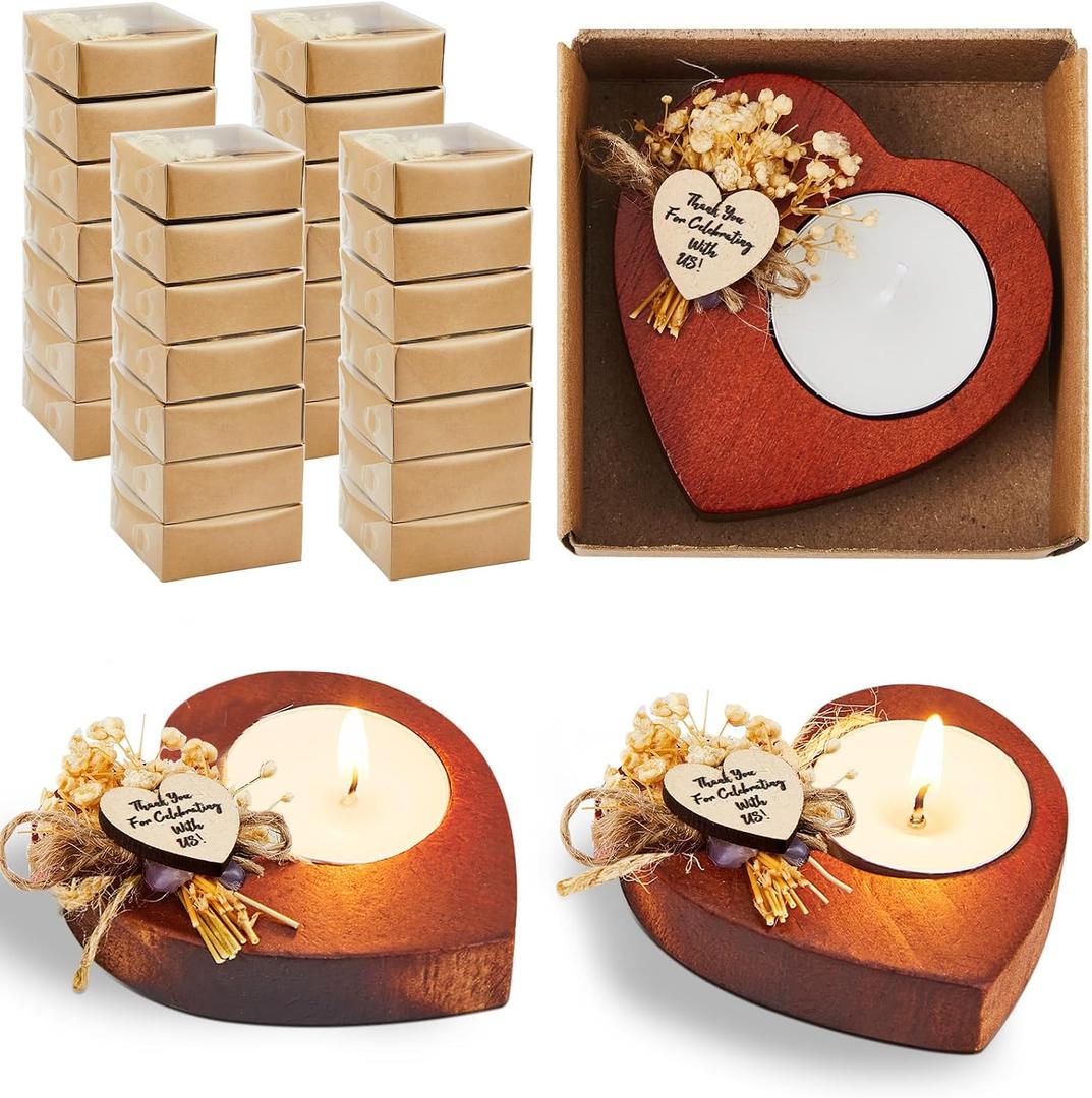 12 Pcs Wedding Candle Bulk Bridal Shower Candles Rustic Wedding Favors for Bridal Shower Gifts Candles for Anniversary,Engagement, Party Favors Decor (Deep Wood Color)