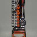 Egofine 12pcs 1/2 Inch Ratchet Socket Wrench Set, Drive Socket Set with 10 Sockets 10-15,17,19,22,24mm and 2 Way Quick Released Ratchet Handle and Extension Bar