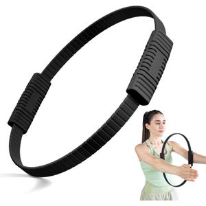 Pilates Kit, 13.5 Inch Magic Circle Ring with Core Ball and 5-Level Resistance Bands for Stretching, Toning & Full Body, Home Workout Pilates Equipment