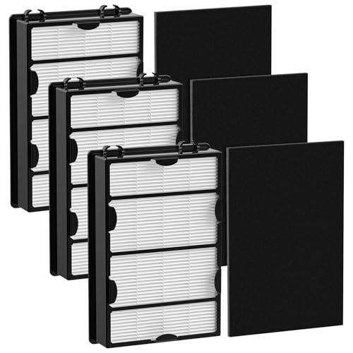 HAPF600 HEPA Filter Replacement Compatible with Holmes Air Purifier HAPF600 HAPF8650 HAP615 HAP625 HAP650, 3 Filter Replacement &3 Carbon Pre-filters, Part #HAPF600D, HAPF600D-U2