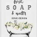 Stupell Industries 'Fresh Soap & Water Bath Tub', Canvas Art, 16 x 20 Inches, Easy to Hang and Sturdy, Made in USA, by Lettered and Lined