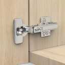 10 Pack Frameless Full Overlay Soft Close Concealed European Hinges, Self Closing Satin Nickel, 105  Open Angle 4D Adjustment, Speed Control, Clip On, Stainless Steel for Cabinet Door