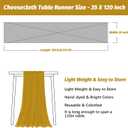 Niallant 6 Pack Mustard Yellow Cheesecloth Table Runner - 120 Inches, Rustic Gauze Table Runner for Dining, Home Decor, Wedding, Baby Shower, Bridal Decoration
