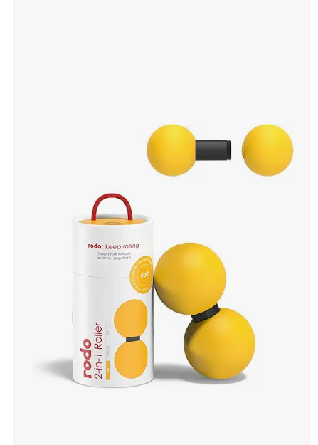 Rodo 2in1 Soft Peanut & Lacrosse Ball Roller | Deep Tissue Massage Tool for Fascia, Plantar Fasciitis, HIPS & Back | Mobility & Recovery Roller | Compact, TravelFriendly, Pilates, Therapy Ready
