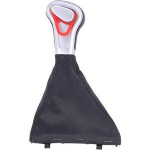 NewYall Chrome Automatic Gear Shift Knob with Gaiter Leather Boot Cover Assembly for Audi A3 A4 A5 A6 Q5 Q7 2004-2015 4G1713139 8KD713139B Shifter Handle Dustproof Boot