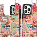 Shorogyt Compatible with iPhone 13 Pro Wallet Case with Card Holder - Designer Christian Collage Kickstand Magnetic Clasp Back Flip Folio Leather Phone Covers for Women Men Girls