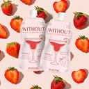 WITHOUT Ready To Drink Strawberry Margarita Mocktail, Zero Proof, Non-Alcoholic, Mixer, Celebration, Party, Frozen or Chilled