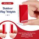 Copkim 8 Pcs Outdoor Flag Weights Magnetic for Bottom of Flag Wind Banner Weights Waterproof for Stopping Outdoor Banner Drapery Tangles (Red,White)