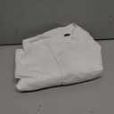 Alimens & Gentle Men's Cotton Linen Shirts Long Sleeve Button Down Shirt Band Collar Beach Shirts (White, L)