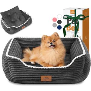 Orthopedic Dog Bed for Medium Dogs,Dog Sofa Beds Supportive Foam Pet Couch Bed with Removable Washable Mat and Nonskid Bottom (Medium, Dark Grey)