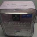 Hotel Grand White Goose Down Fiber Comforter Full Queen Size - All Season Fluffy Hotel Collection Duvet Insert Queen Medium Warmth Comforter with 1cm Breathable Panel, 90" x 90"