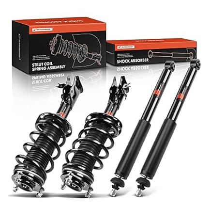 A-Premium Front and Rear Complete Struts Compatible with [Sedan] Honda Civic 2006-2011 & Acura CSX 2006-2011 - 4x Replacement Suspension Shock Absorber with Coil Spring Assembly