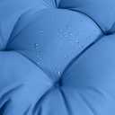 QILLOWAY Outdoor Chair Cushion for Patio Furniture, Waterproof Patio Cushions Set of 2 with Ties, Fade Resistant Replacement Pads for Outdoor Rocking Chairs,Marine Blue