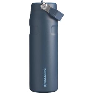 Stanley IceFlow Flip Straw 2.0 Water Bottle 24 OZ | Built-In Straw with Larger Opening | Lightweight & Leak-Resistant | Insulated Stainless Steel | BPA-Free | Navy