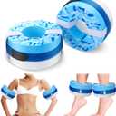 RoundFunny 2 Pcs Foam Swim Aquatic Cuffs Equipment Water Aerobics Float Ring with Detachable Hook and Loop Fastener Fitness Workout Set for Swimming Fitness Training Pool Exercise