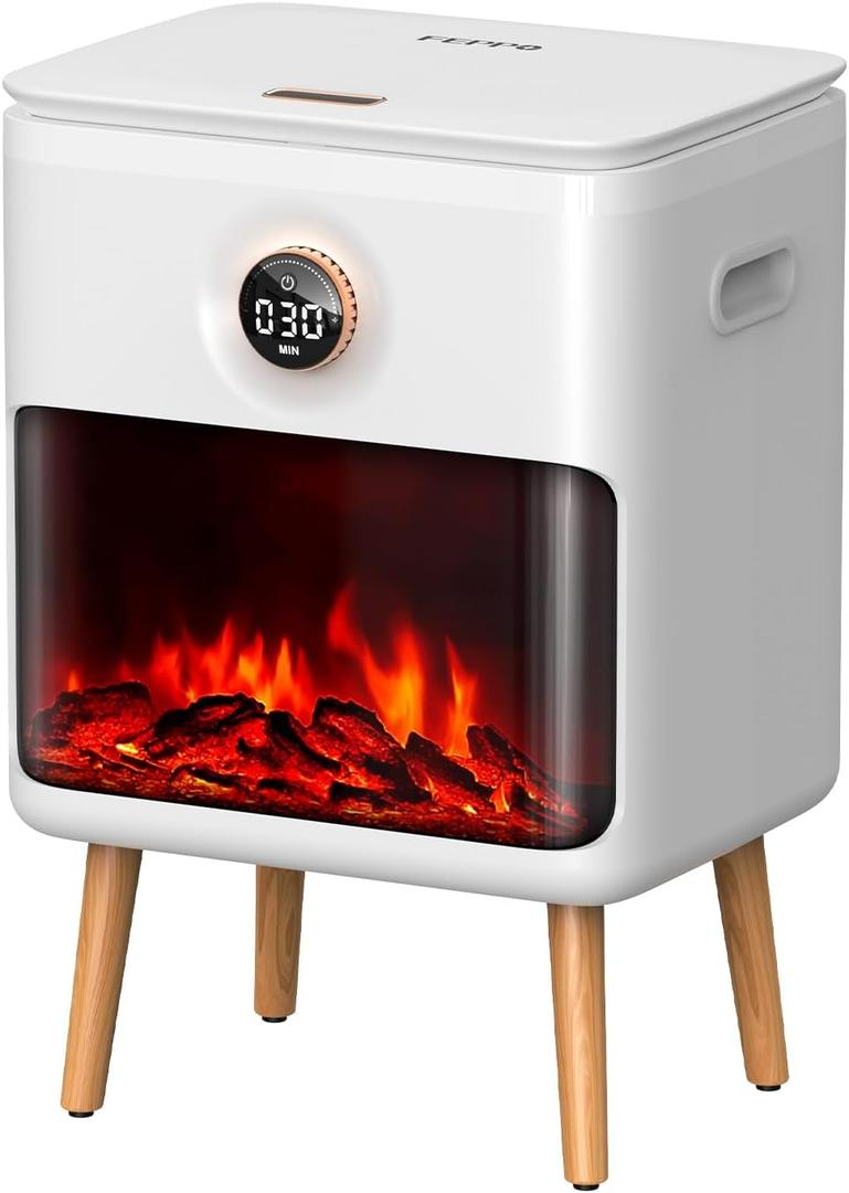 FEPPO Towel Warmer, Large Capacity Luxury Towel Warmers for Bathroom with HearthGlow Display, Rotary Timer Control & LED Countdown, Fits 2 Large Towels, Bathrobes, Blankets, Pajamas (White)