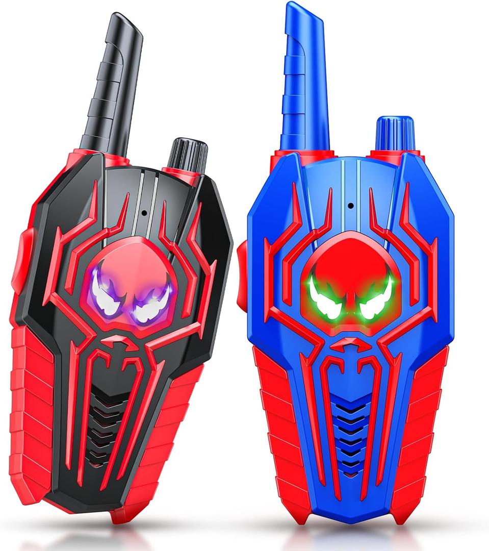 Cool Walkie Talkies for Boys Kids: Gifts Toys for 3 4 5 6 7 8 Year Old Boys Ages 5-7 Kids Walkie Talkies 2 Pack Outdoor Hiking Toy Age 3-8 Year Old Boy Girl Christmas Birthday Gifts Stocking Stuffers (Black Blue)