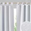 RYB HOME 2 Panels Outdoor Curtains for Patio Waterproof Sticky Top Block Sunlight Thermal Insulated Privacy Assured Thick Outside Curtains for Porch, Balcony, Pergola, W52 x L84, Greyish White