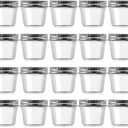 Novelinks 4 oz Clear Plastic Jars with Screw-On Lids Reusable Round Containers for Slime, Food, Spices, Crafts & Kitchen Organization BPA-Free Storage Jars, 20 Pack (Silver)