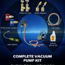 Orion Motor Tech AC Vacuum Pump and Gauge Set, 1/3 hp 4.5 cfm Vacuum Pump Manifold Gauge Kit with Leak Detector 4 Hoses & Accessories for R134a R22 R410a, A/C Vacuum Pump Kit for Auto HVAC Systems