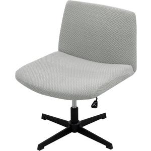 LiveGo Armless Chair Slipcover Armless Office Desk Chair Cover Knitted Jacquard Modern Vanity Chair Cover Wide Seat Computer Task Chair Cover Mid Back Accent Chair Cover (Light Gray)
