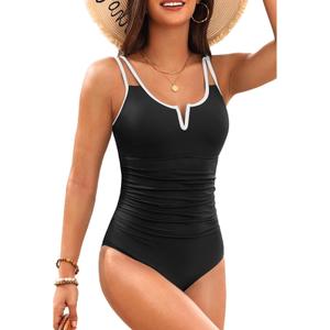 Womens One Piece Swimsuit Tummy Control - Slimming Bathing Suit V Wired Full Coverage 2025 Swimwear size S