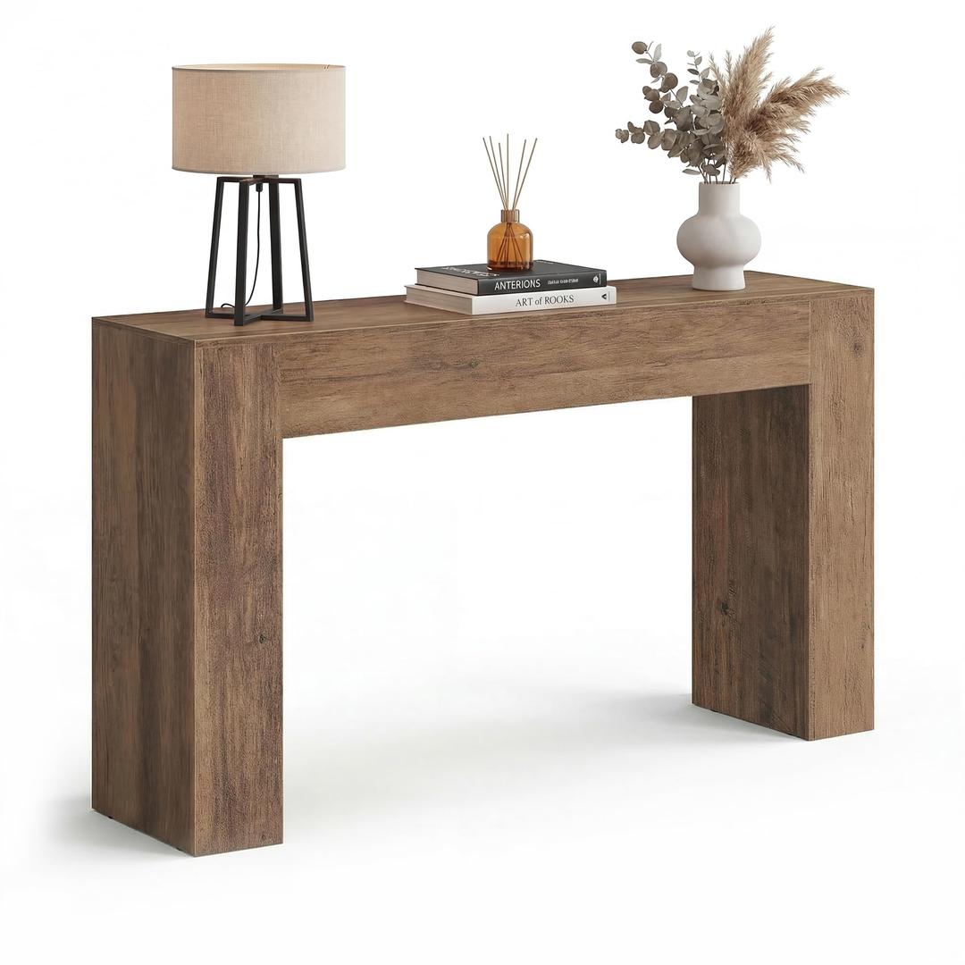 VASAGLE Entryway Table, Thick Tabletop Console Table, Farmhouse  11.8"D x 47.2"W