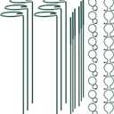 Plant Stake Support - 6 Pack Adjustable Height 12" or 24", Garden Support Stake Plant Cage Support Rings, Single Stem Plant Support Stakes, for Flowers Amaryllis Tomatoes Peony Lily Rose (24inch)