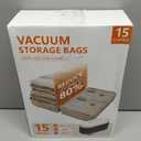 15 Pack Vacuum Seal Bags for Clothing Travel with -60KPa Rechargeable Wireless Pump, Space Saver Compression Vacuum Storage Bags in Multiple Carry-On Sizes for Luggage, Suitcase and Seasonal Storage