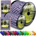 Paracord Rope 550 lb 4mm Parachute Cord Utility Camping Rope | 550 Paracord Type III, 50ft to 1000ft, 45+ Colors, Survival and Tactical Outdoor Gear, Nylon Core Para Cord for Clothesline