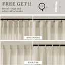 Greige Linen 102 Inch Curtains 72 Inch Wide for Living Room Privacy Pinch Pleated Drapes with Hooks Rings Back Tab Light Filtering Semi Sheer Extra Wide Curtains for Patio Balcony Oatmeal 72x102