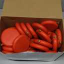 48 Pcs 4 Inch DIY Christmas Ornaments Red Blank Ball Ornament Xmas Plastic Matte Flat Discs Christmas Tree Hanging Ornament Decorations DIY Crafts Painting Drawing Stickers Decals