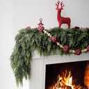 6FT Christmas Cedar Garlands, Real Touch Winter Cedar Pine Garland with Soft Thickness Pine, Green Artificial Greenery Garland for Table, Mantle, Fireplace, Wall, Indoor, Outdoor Christmas Decorations