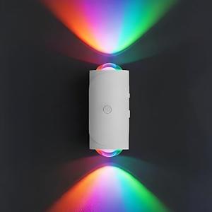 Rechargeable Motion Sensor Wall Sconce, Battery Operated Indoor Night Light with Magnetic Mount, RGB Colorful LED Ambient Lighting for Hallway, Stairs, Bathroom & Kids Room (USB-C)