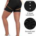 ATHVOTAR Workout Gym Shorts Women, High Waisted Seamless Butt Lifting Scrunch Butt Sports Shorts (Black, L)