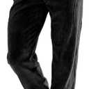 EVALESS Corduroy Pants for Women Casual Drawstring Elastic High Waist Straight Leg Pants Loose Comfy Trousers with Pockets (Medium, 1b1 Black)