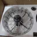 52" Crystal Ceiling Fans with Lights Remote, Black Farmhouse Chandelier Ceiling Fan Light Kit, Modern Rustic Fandeliers with 5 Wood Reversible Blades for Decorate Living Room Bedroom