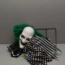 Haunted Hill Farm Scary Talking Groundbreaker Clown Animatronic with Motion and Touch Activated Lights and Sounds, Indoor or Covered Outdoor Halloween Decorations, Battery Operated Halloween Props (23.6" Clown Groundbreaker)