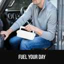 GORILLA GRIP BPA-Free Leakproof Bento Lunch Box for Women, Men, Kids, On-the-go Easy to Carry Handle, Microwave Safe Hot or Cold Food Container, Lid Includes Built-In Utensil Set, 1 Tier Style, White